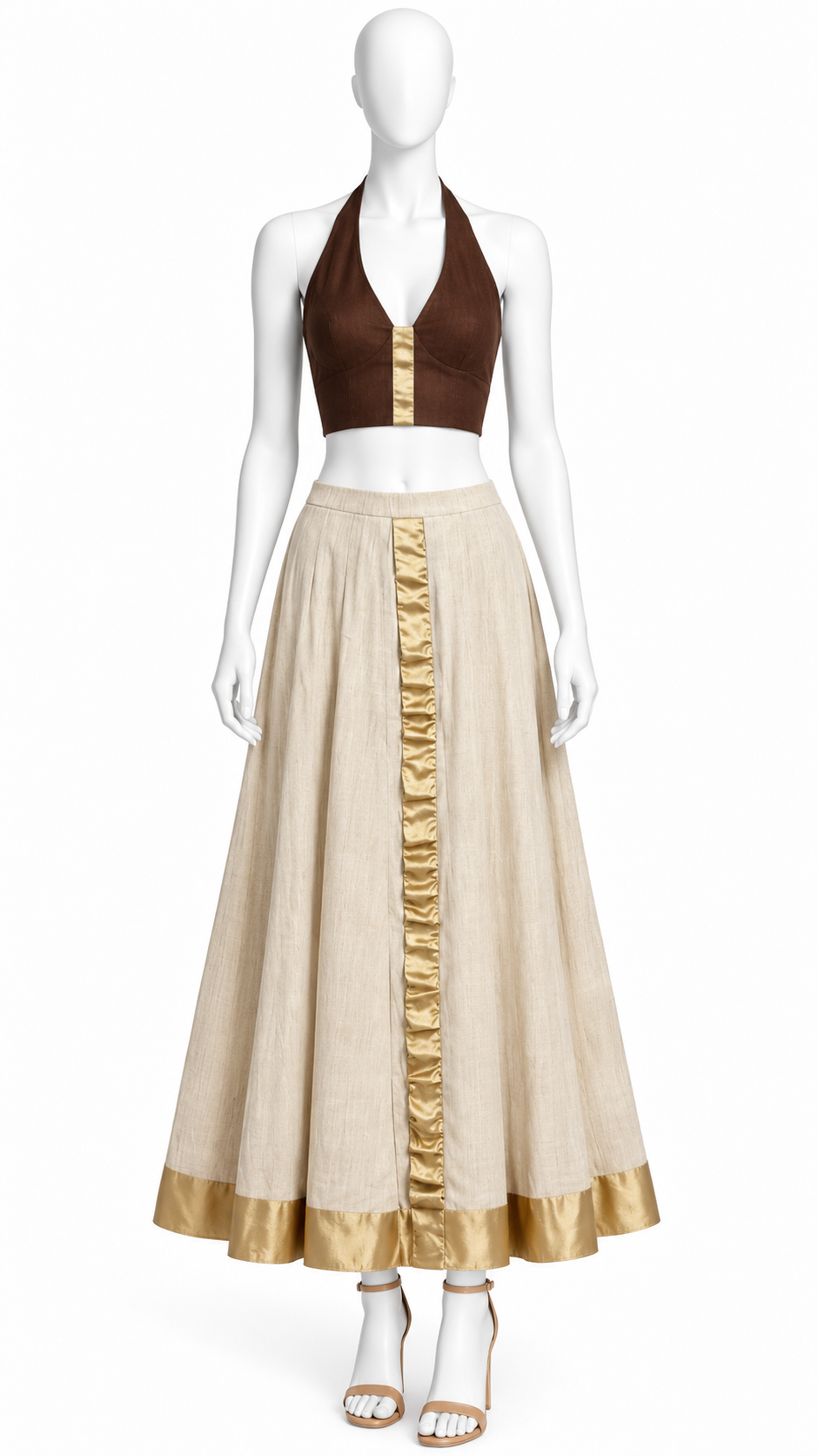 Cream Silk Lehenga