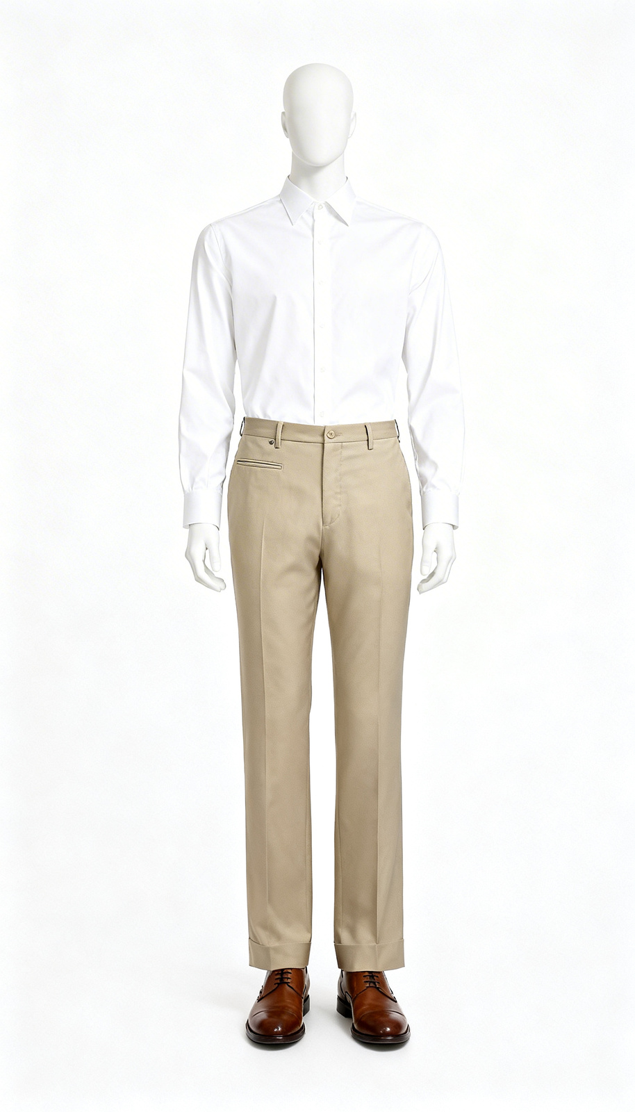 Beige Formal Trouser