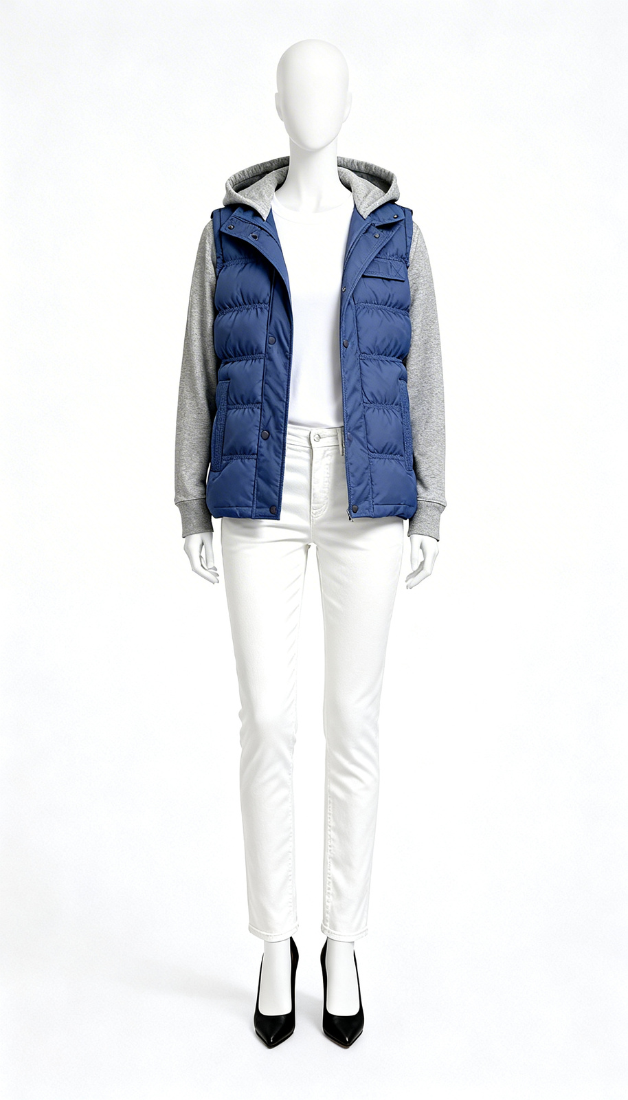 Blue Hooded Puffer Vest