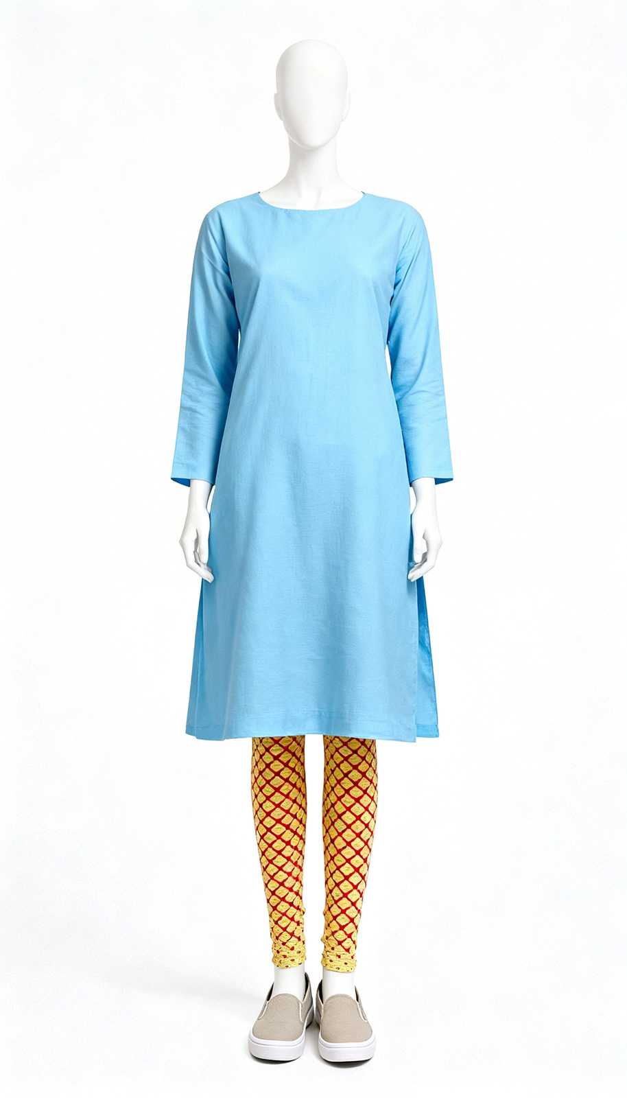 Yellow Printed Slim Leggings