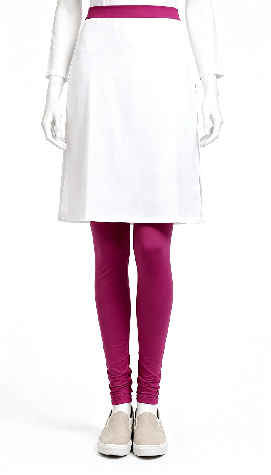 Pink Solid Slim Leggings