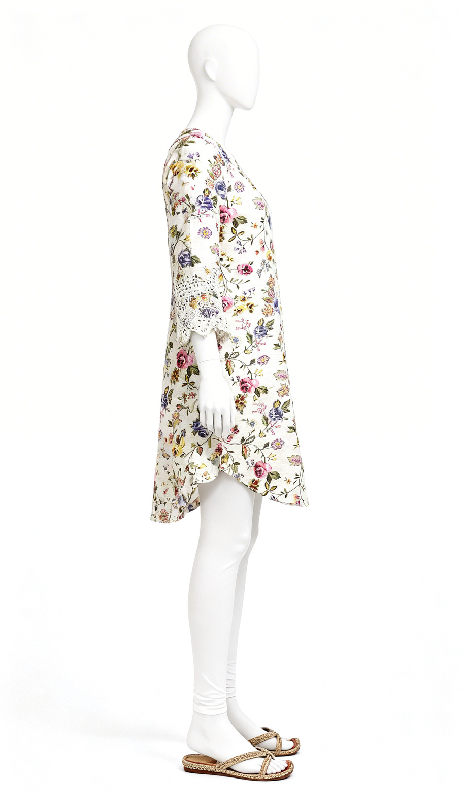 White Floral Kurti - Image 3