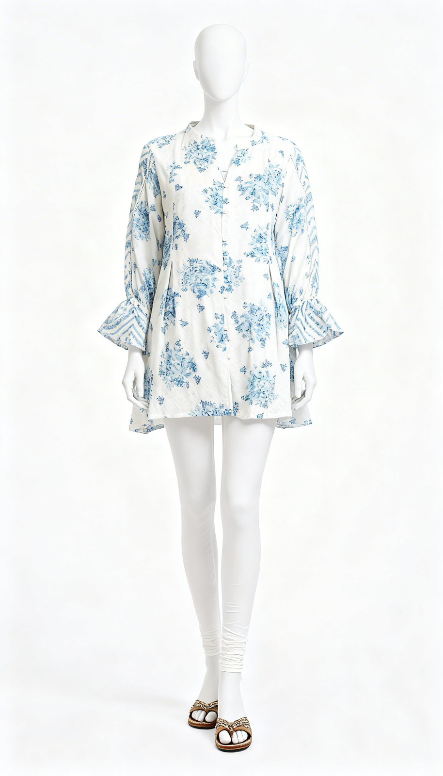 Light Blue Printed Kurti