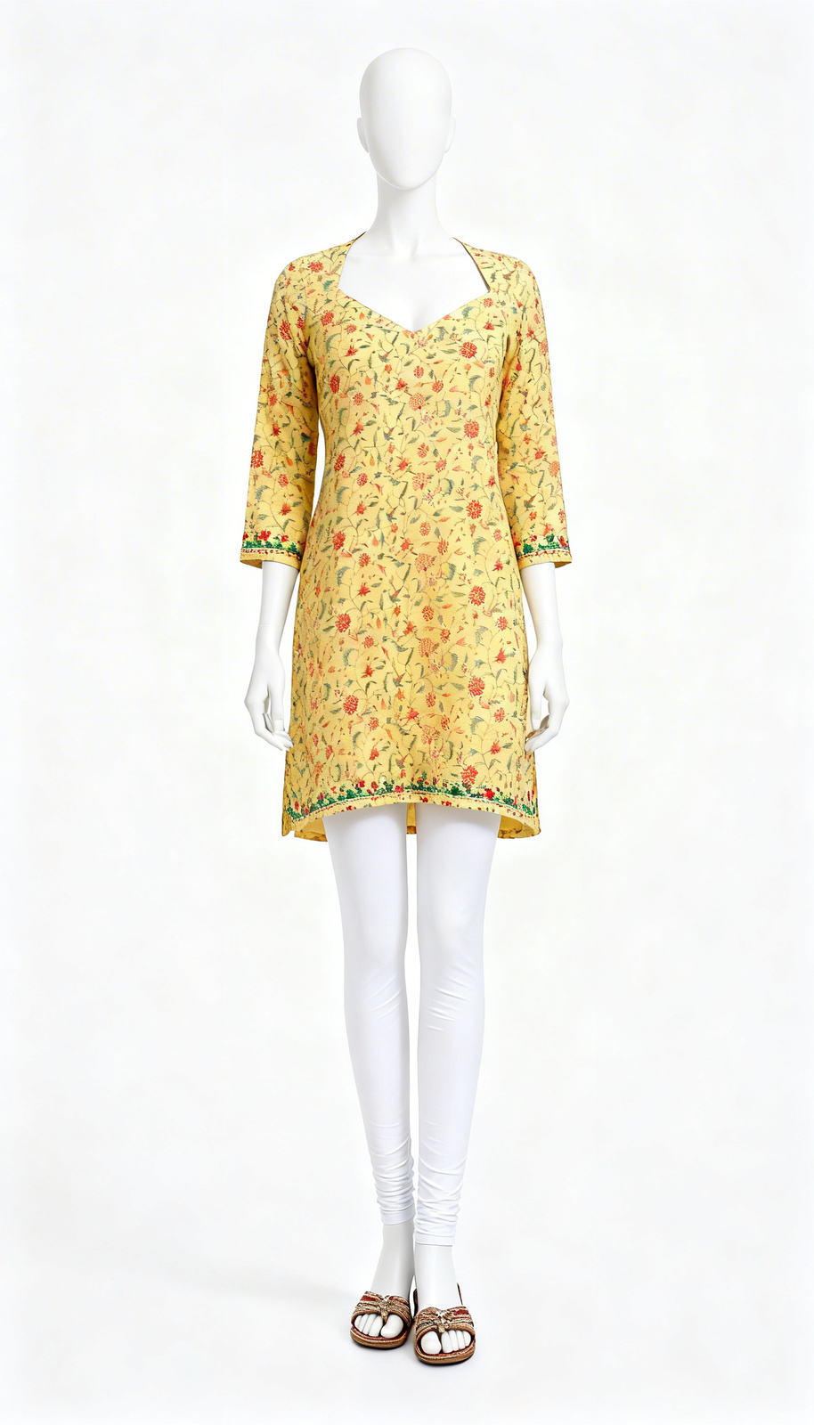 Yellow Floral Kurti