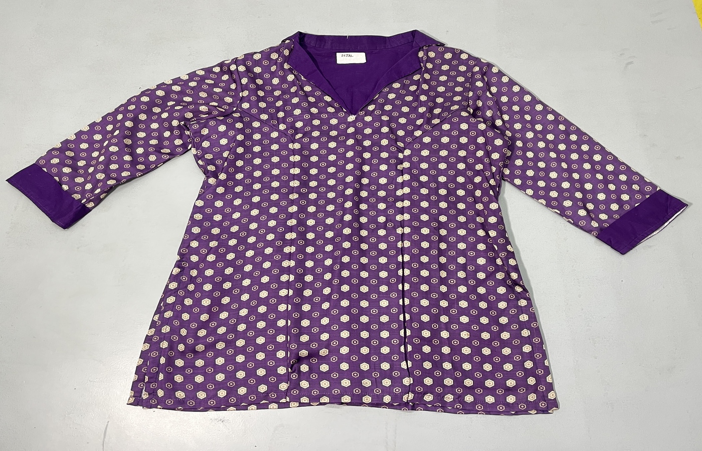 Purple Geometric Kurti - Image 3