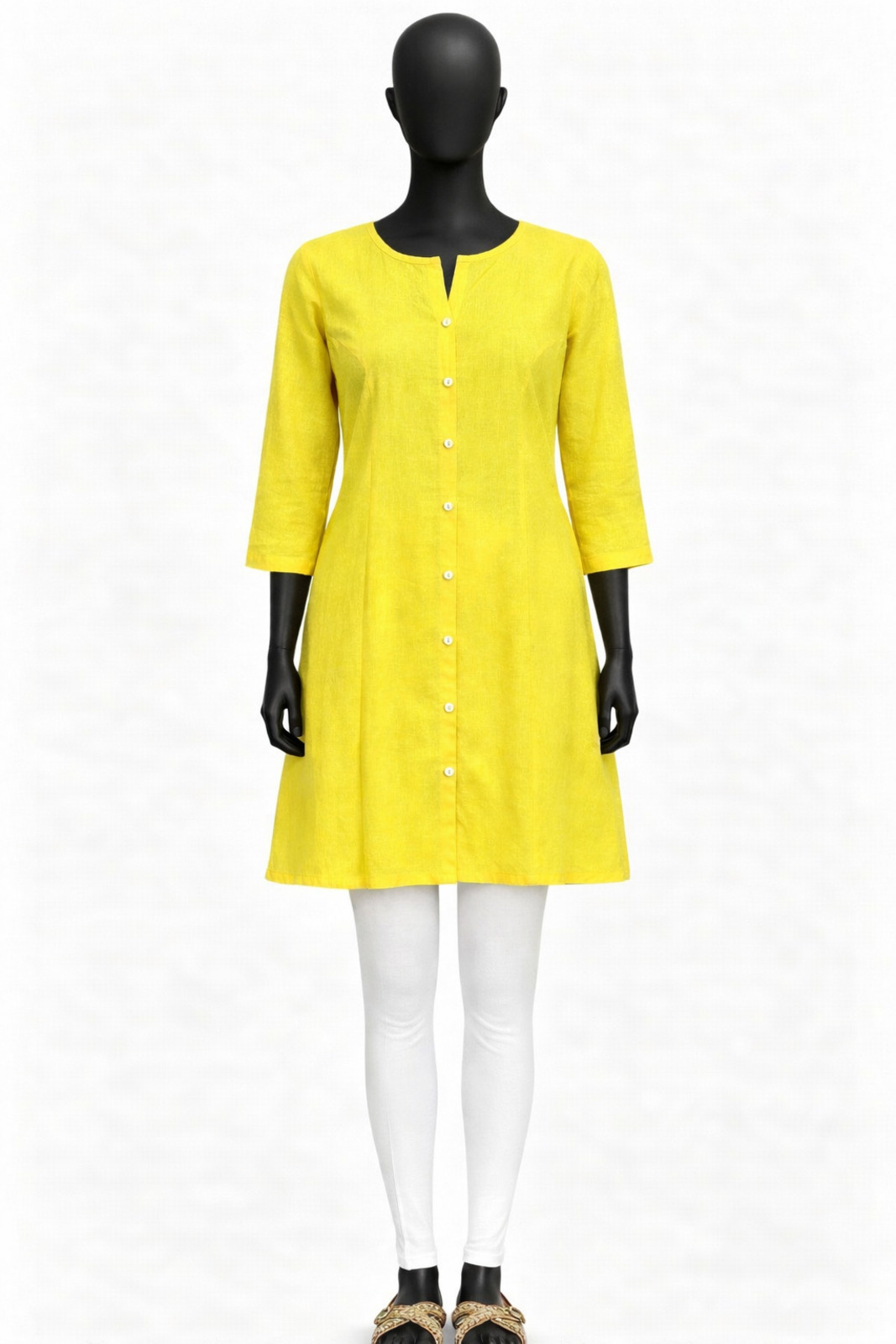 Yellow Solid Kurti