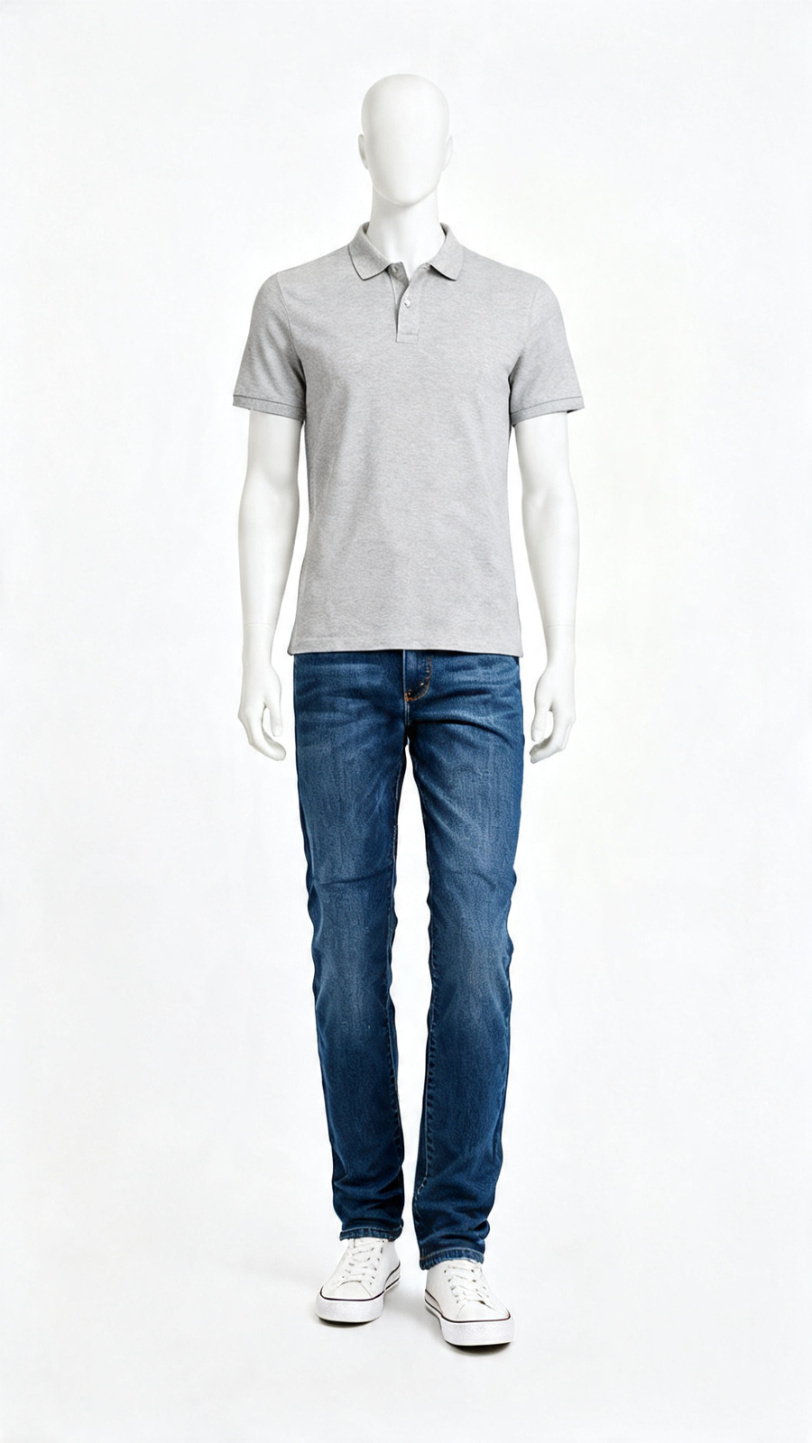 Blue Slim Mid-Rise Jeans