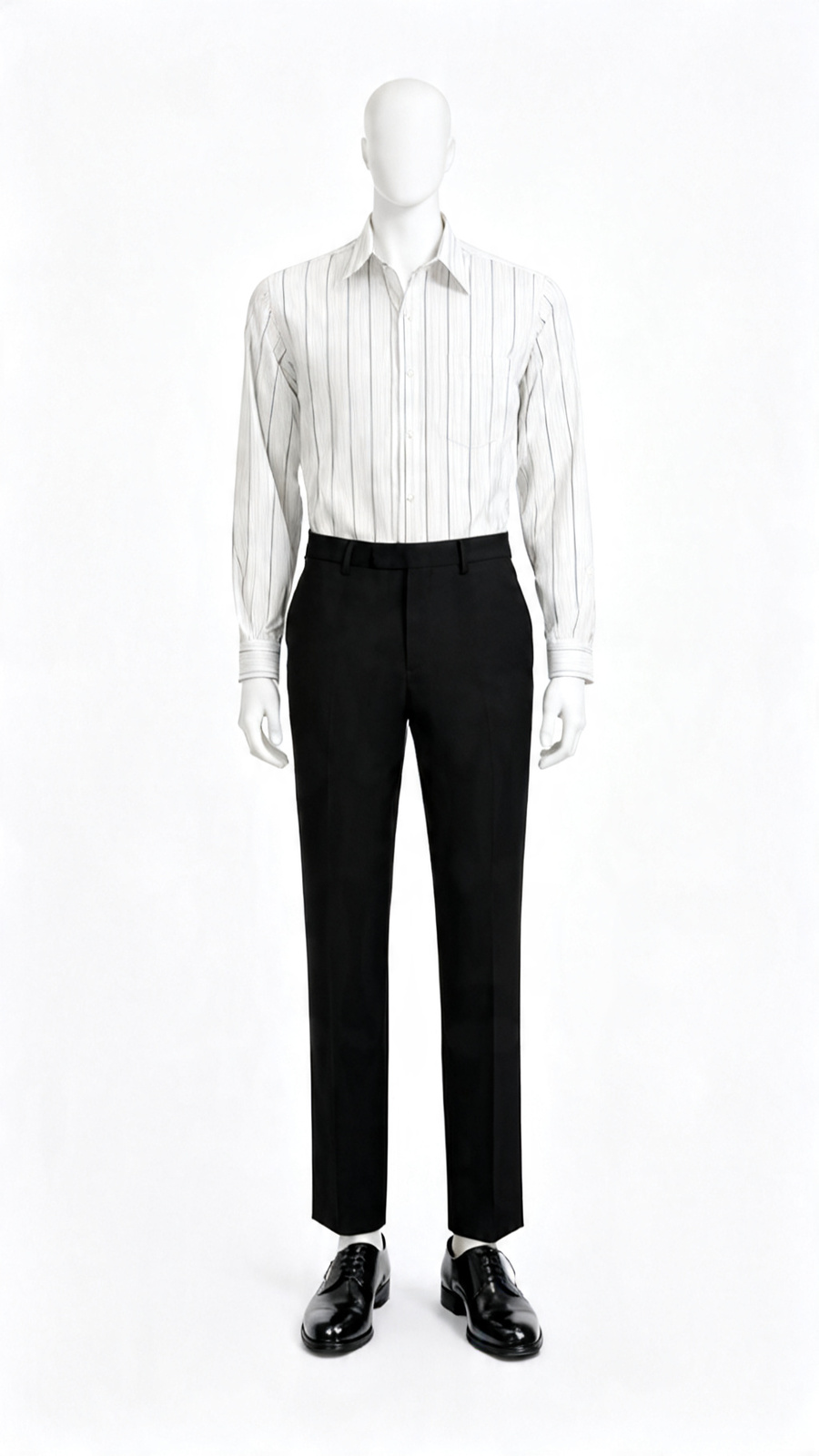 White Multi-Stripe Cotton Formal Shirt
