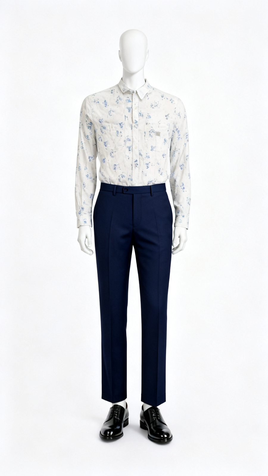 White Floral Printed Cotton Shirt