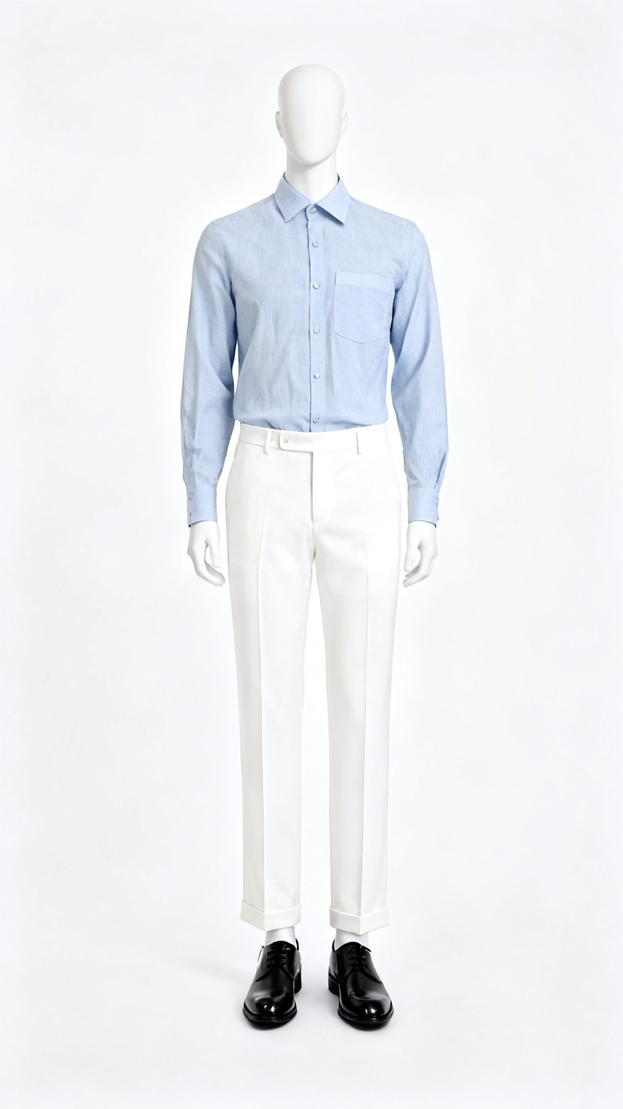 Light Blue Solid Cotton Shirt