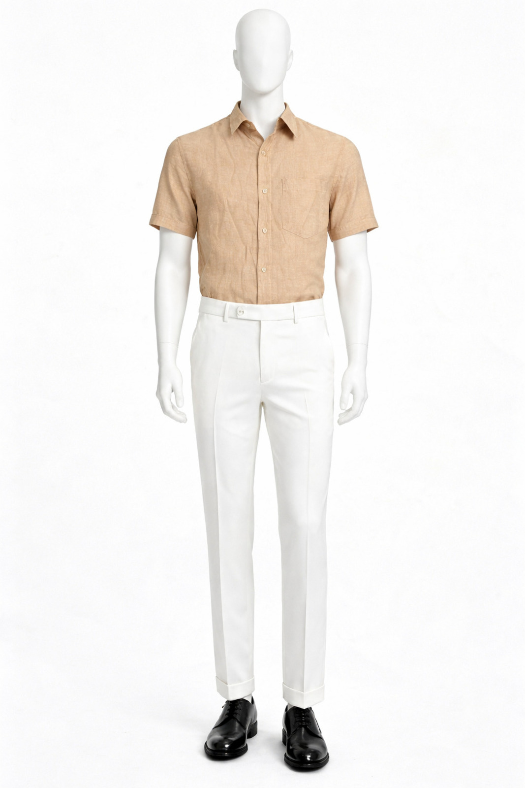 Light Brown Linen Casual Shirt