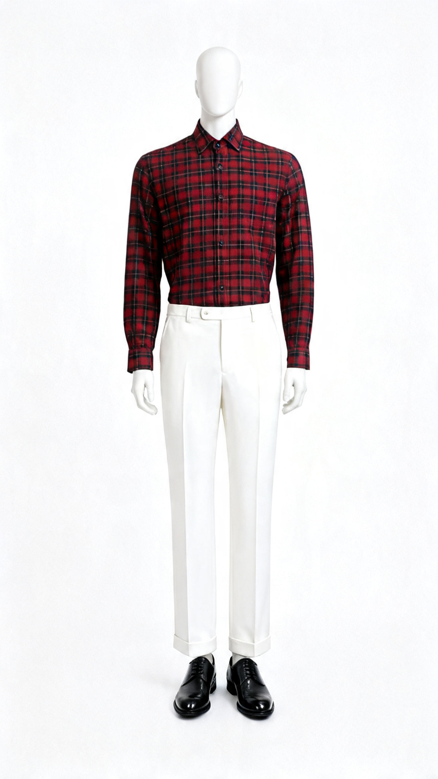 Red and Black Checked Flannel Casual Shirt