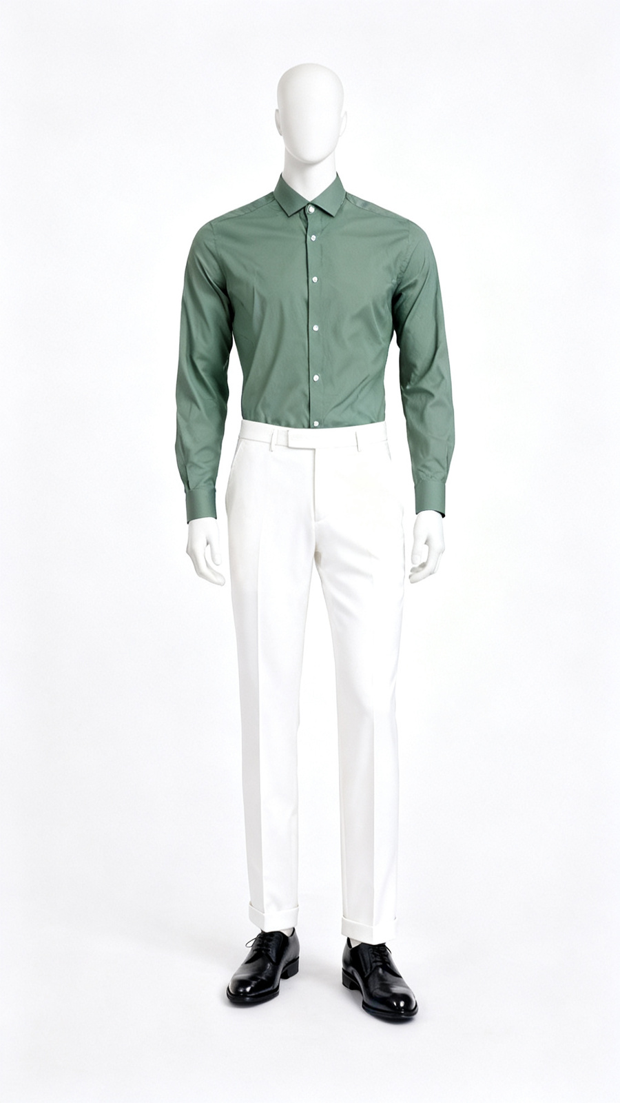 Olive Green Solid Cotton Shirt