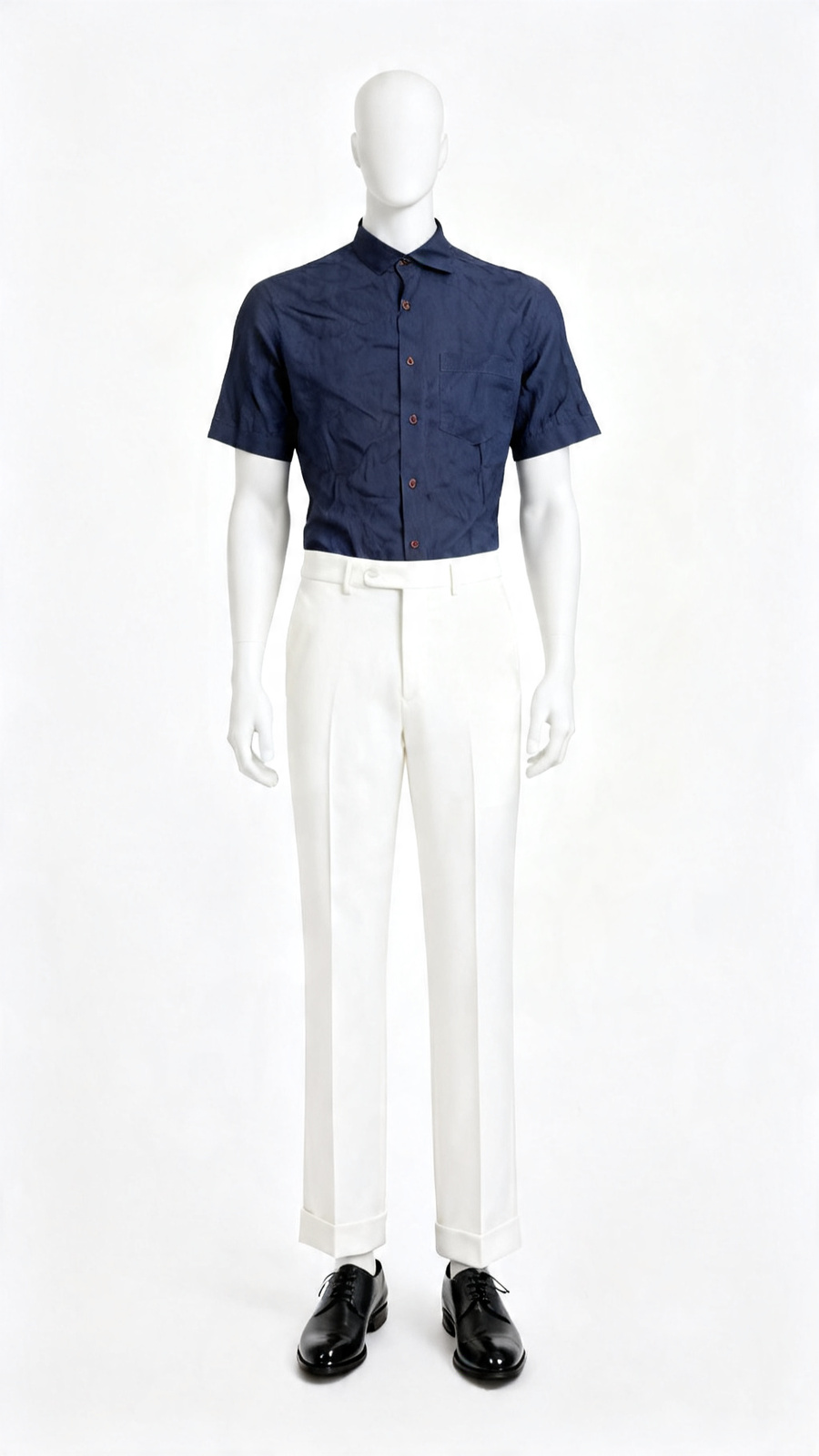 Navy Blue Cotton Casual Shirt