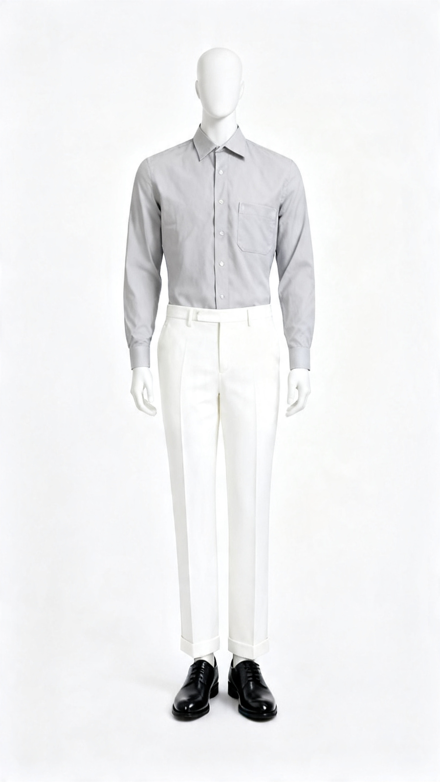 Light Grey Formal Cotton Shirt