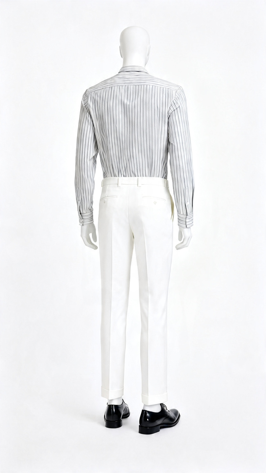 White Black Stripe Formal Shirt