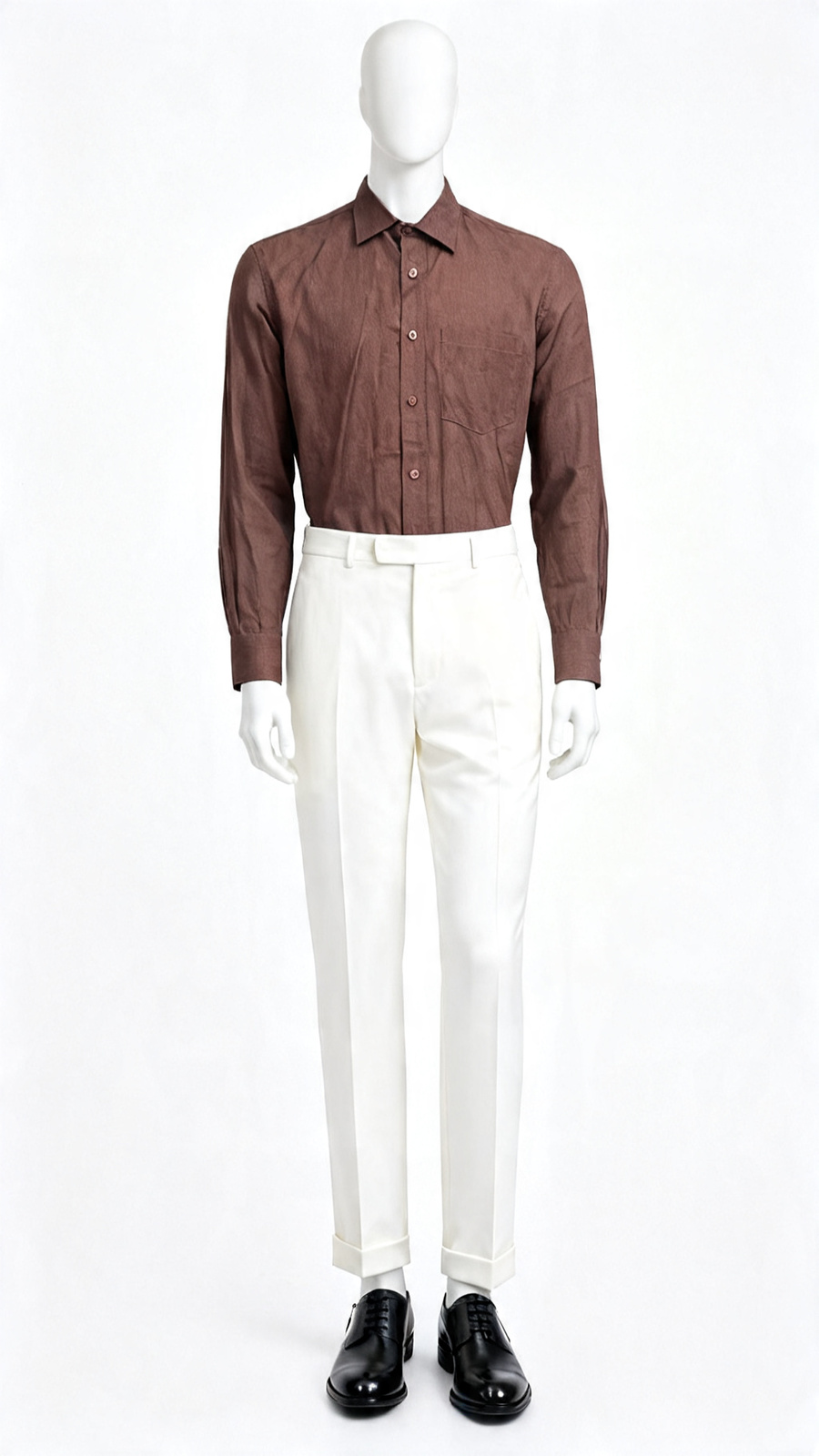 Rust Brown Solid Formal Shirt