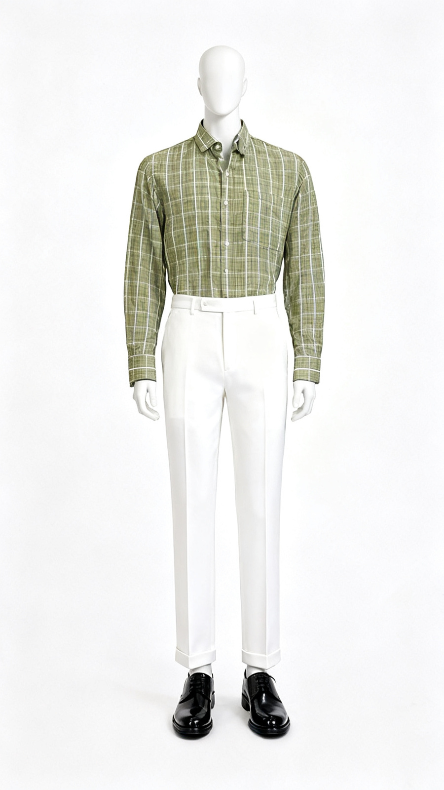 Light Green Check Formal Shirt
