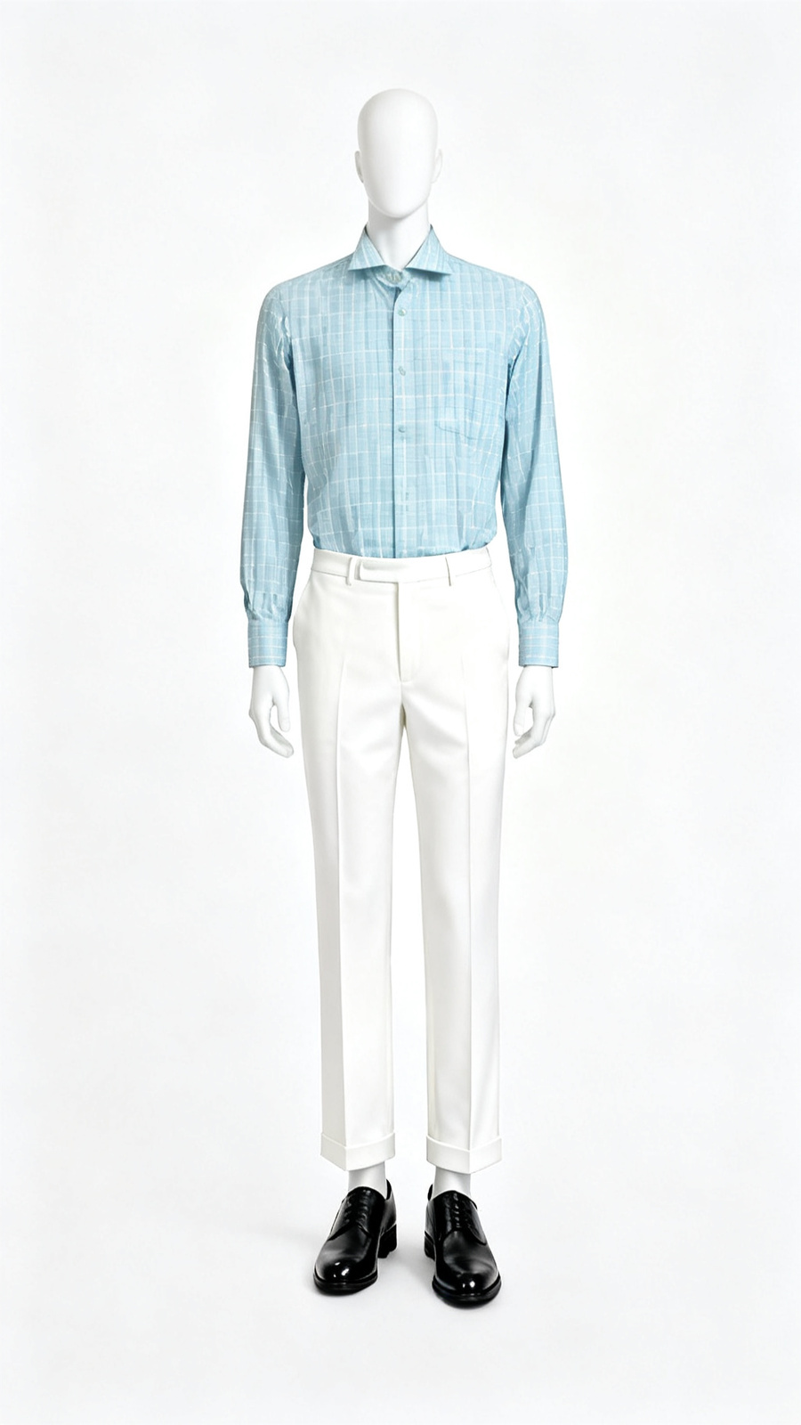 Light Blue Check Formal Shirt