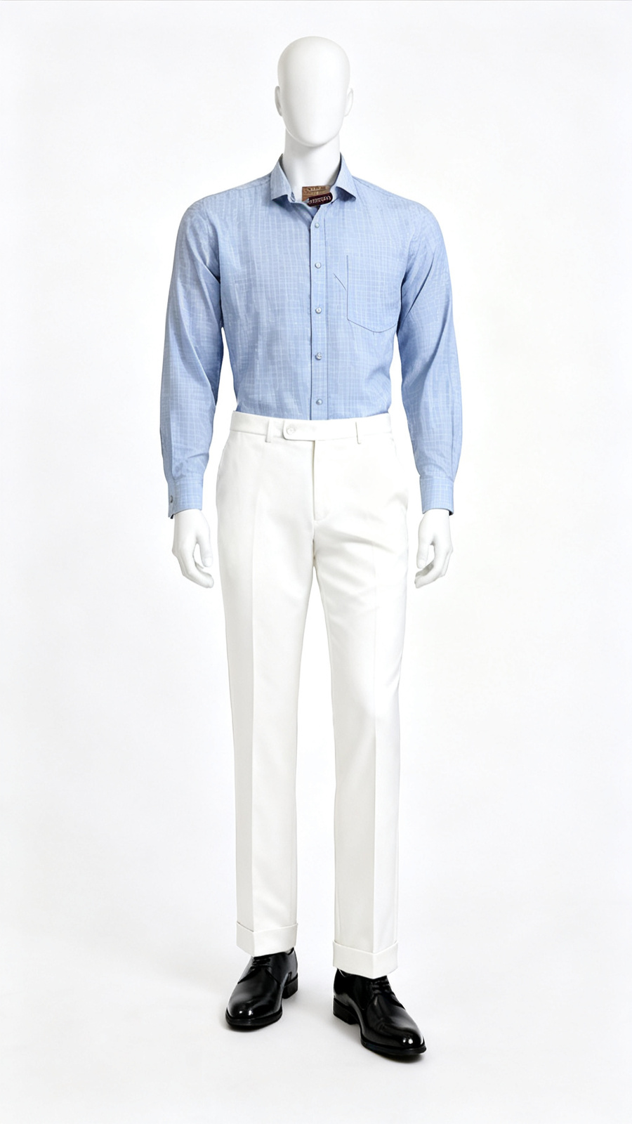 Sky Blue Check Formal Shirt