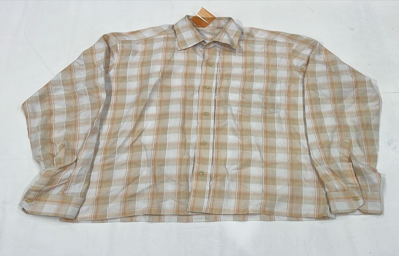 Beige White Check Casual Shirt - Image 4