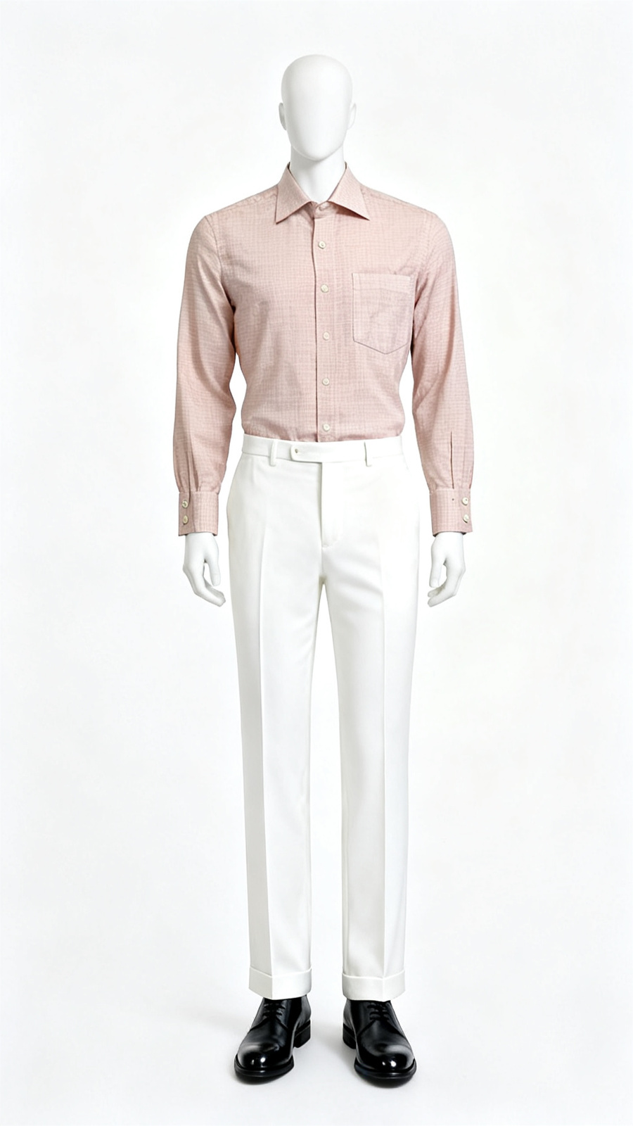 Peach Micro Pattern Formal Shirt