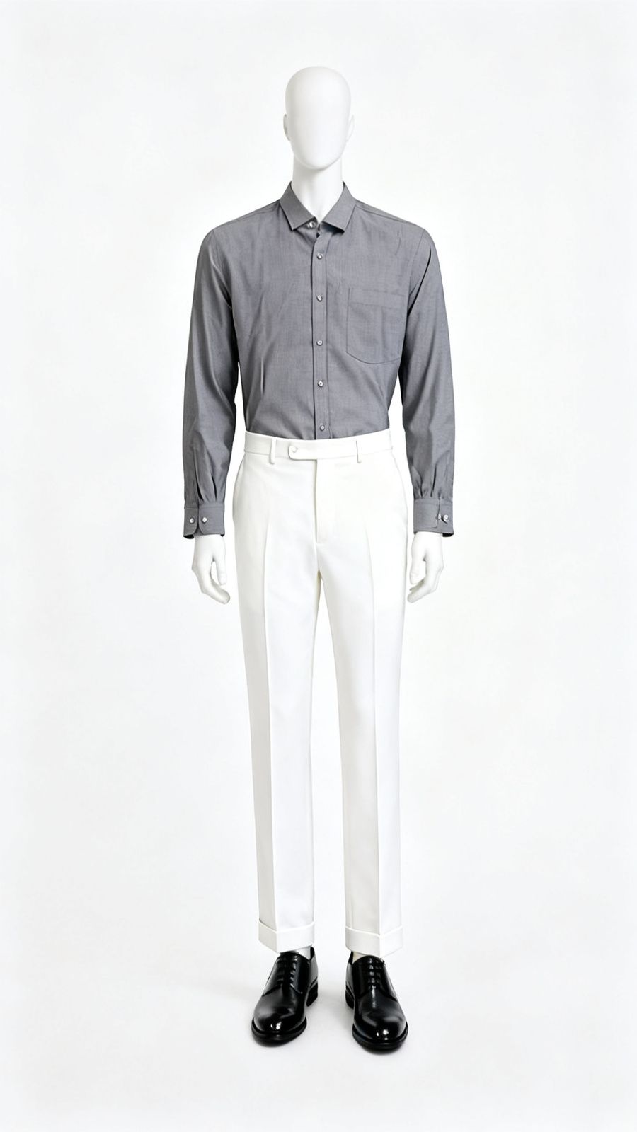 Grey Solid Classic Formal Shirt