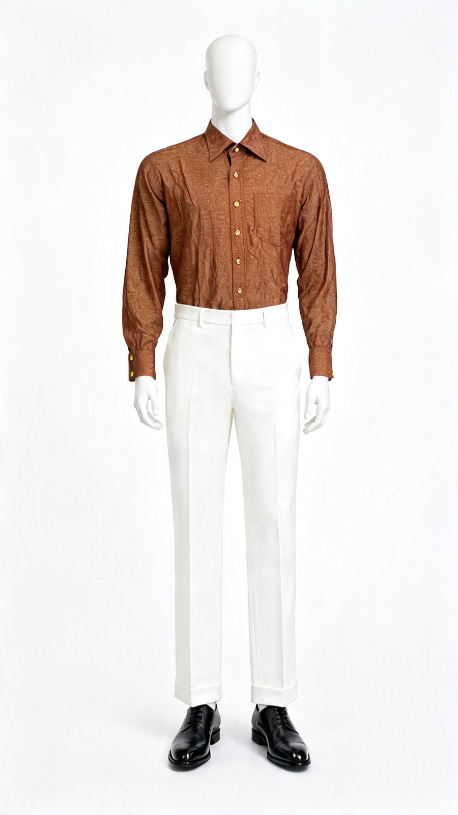 Copper Brown Pattern Casual Shirt