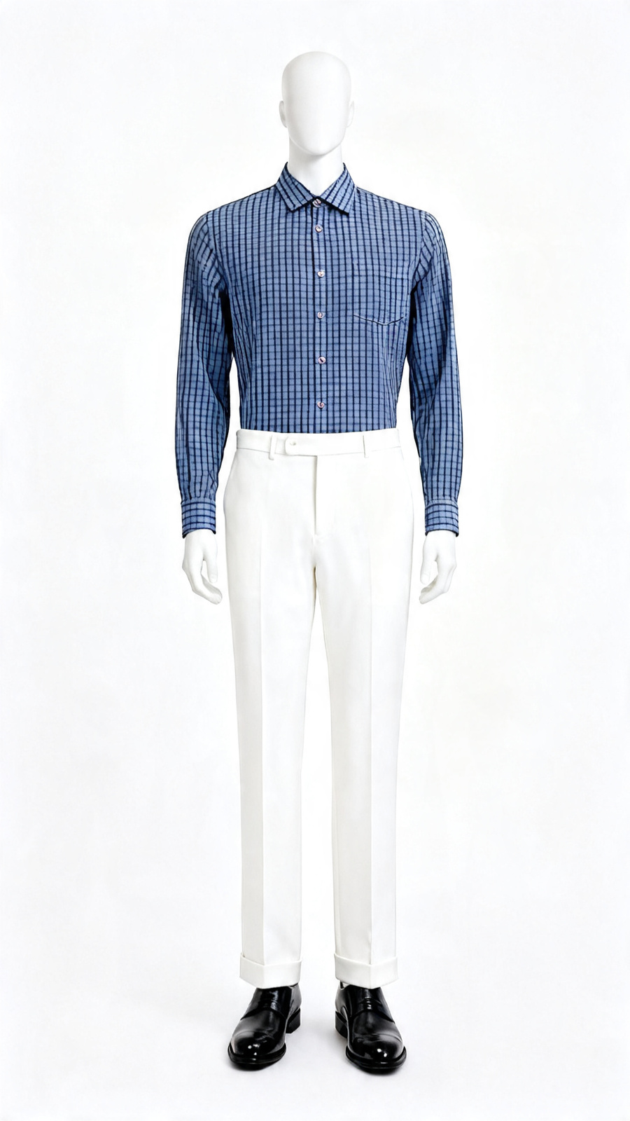 Blue Checkered Office Formal Shirt