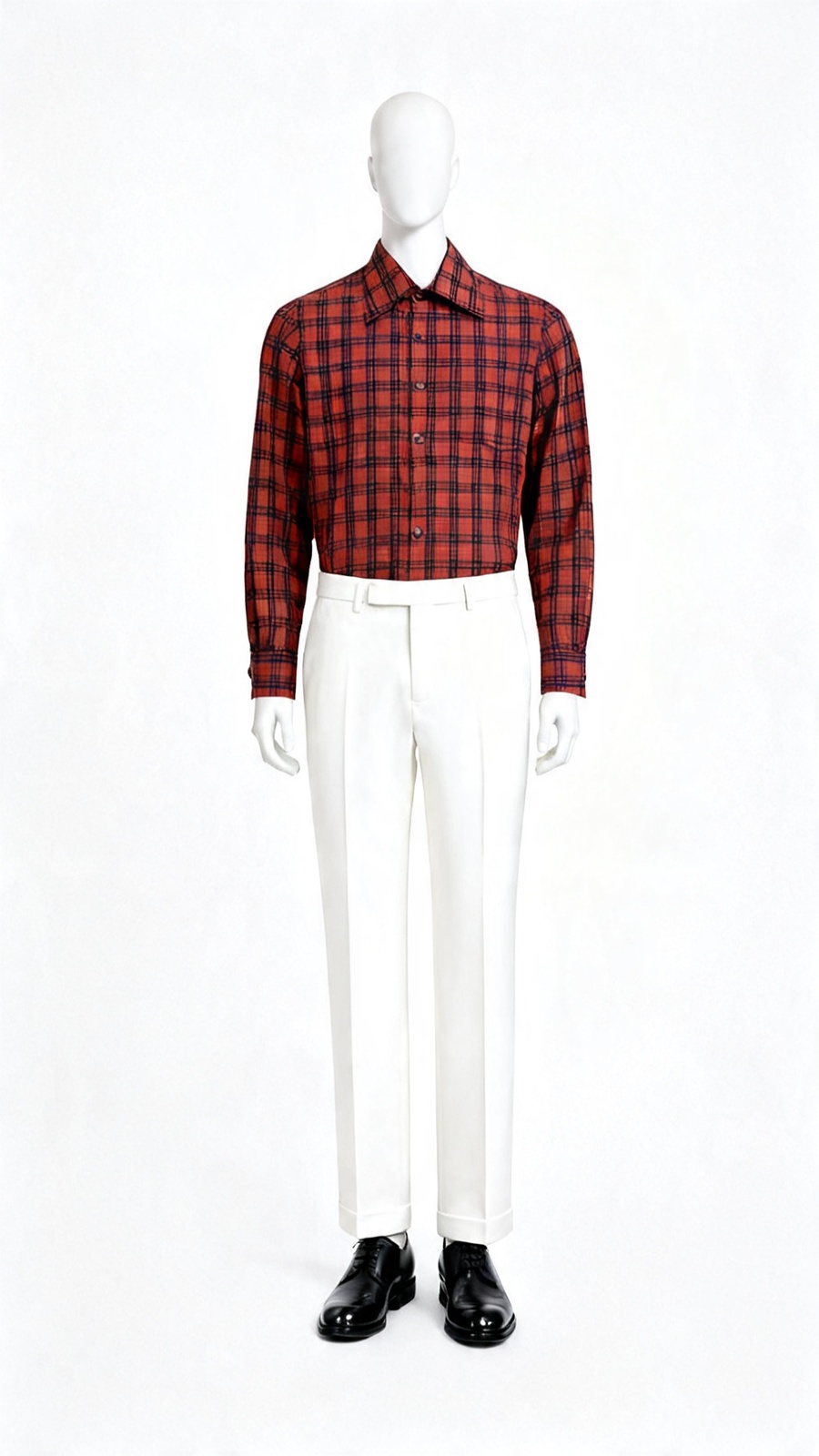 Red Olive Large Check Casual Shirt