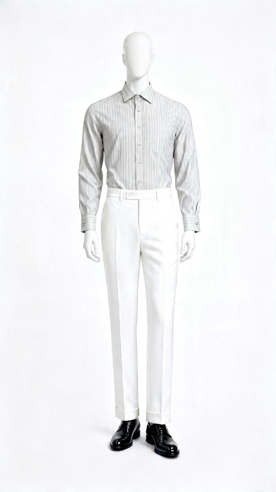 Off White Formal Stripe Formal Shirt