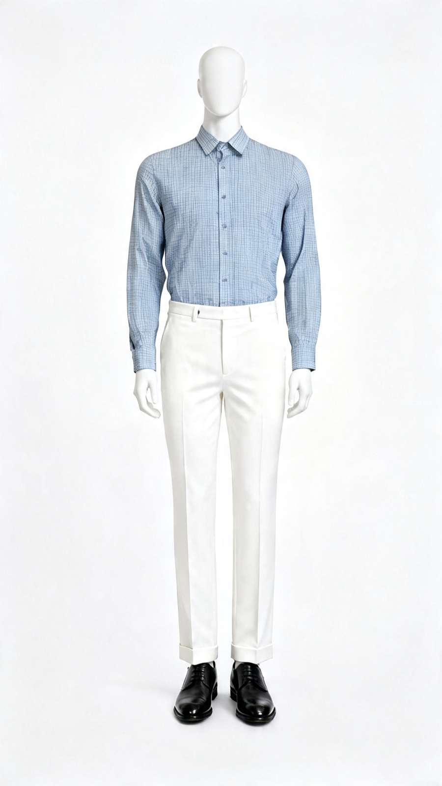 Sky Blue Micro Check Formal Shirt