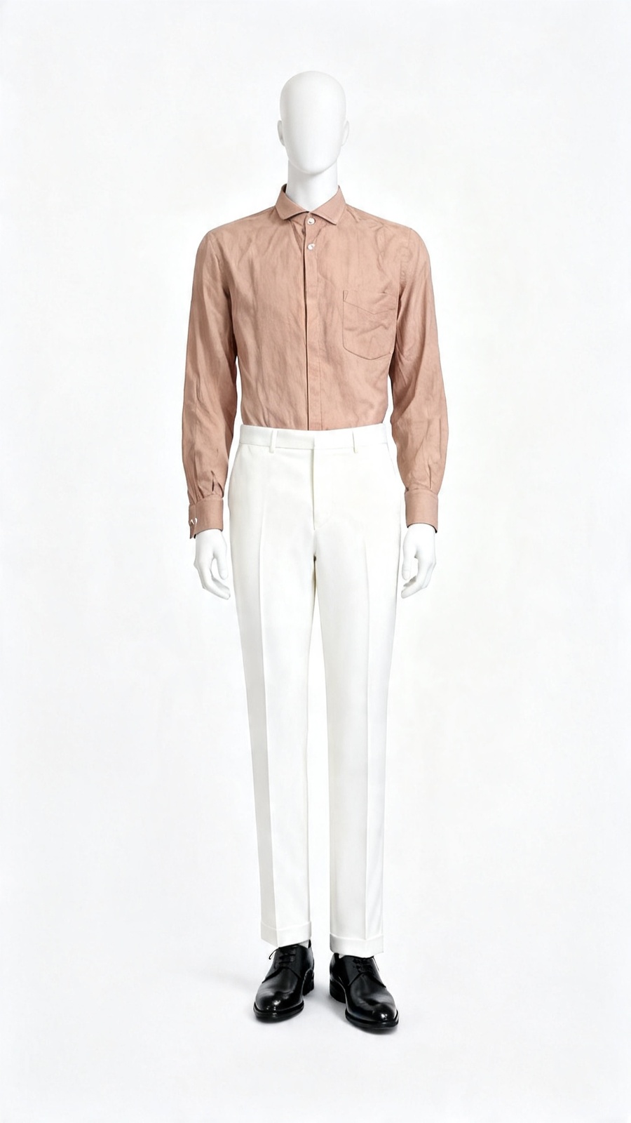 Dusty Peach Solid Formal Shirt