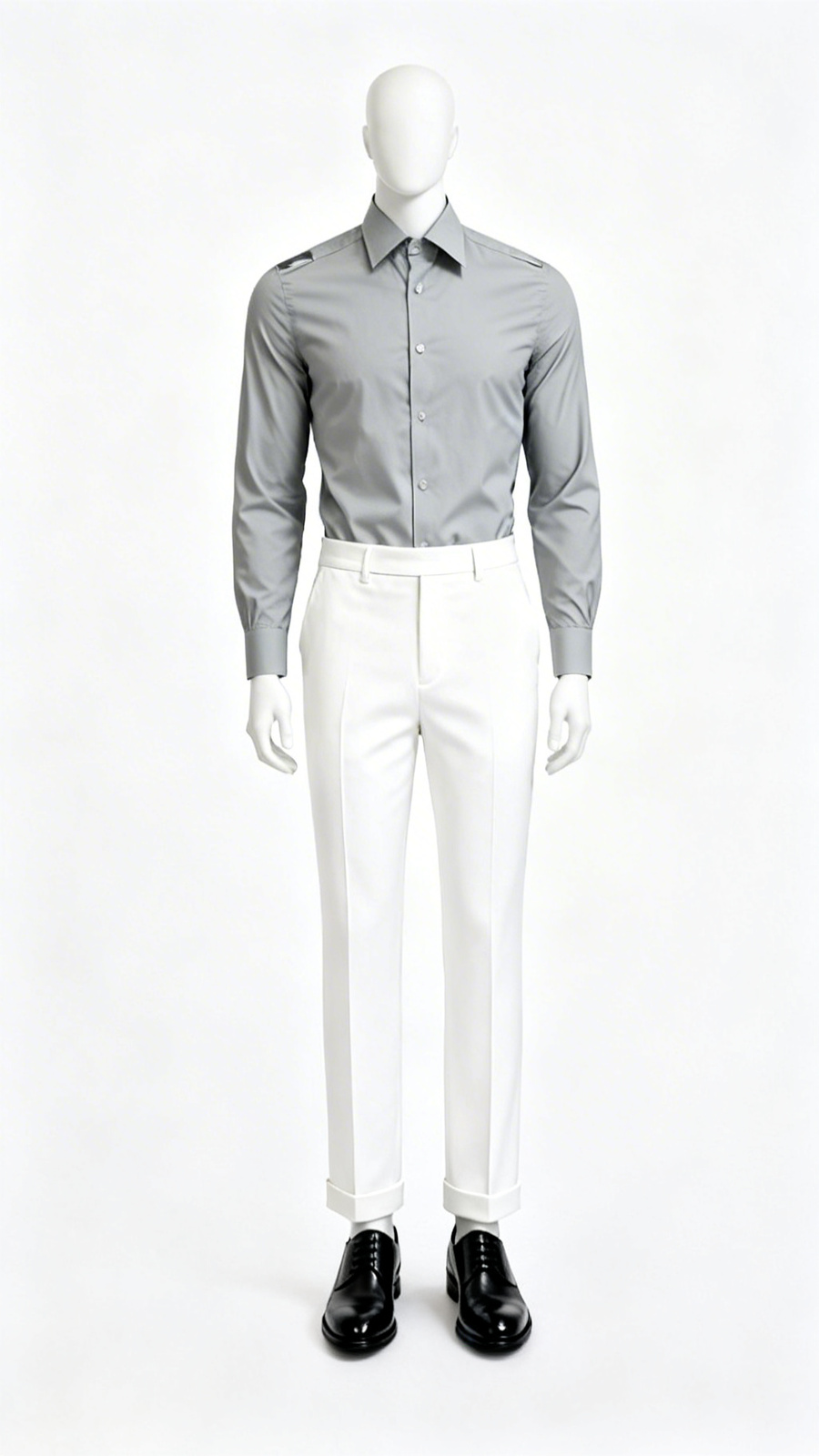 Grey Solid Formal Shirt