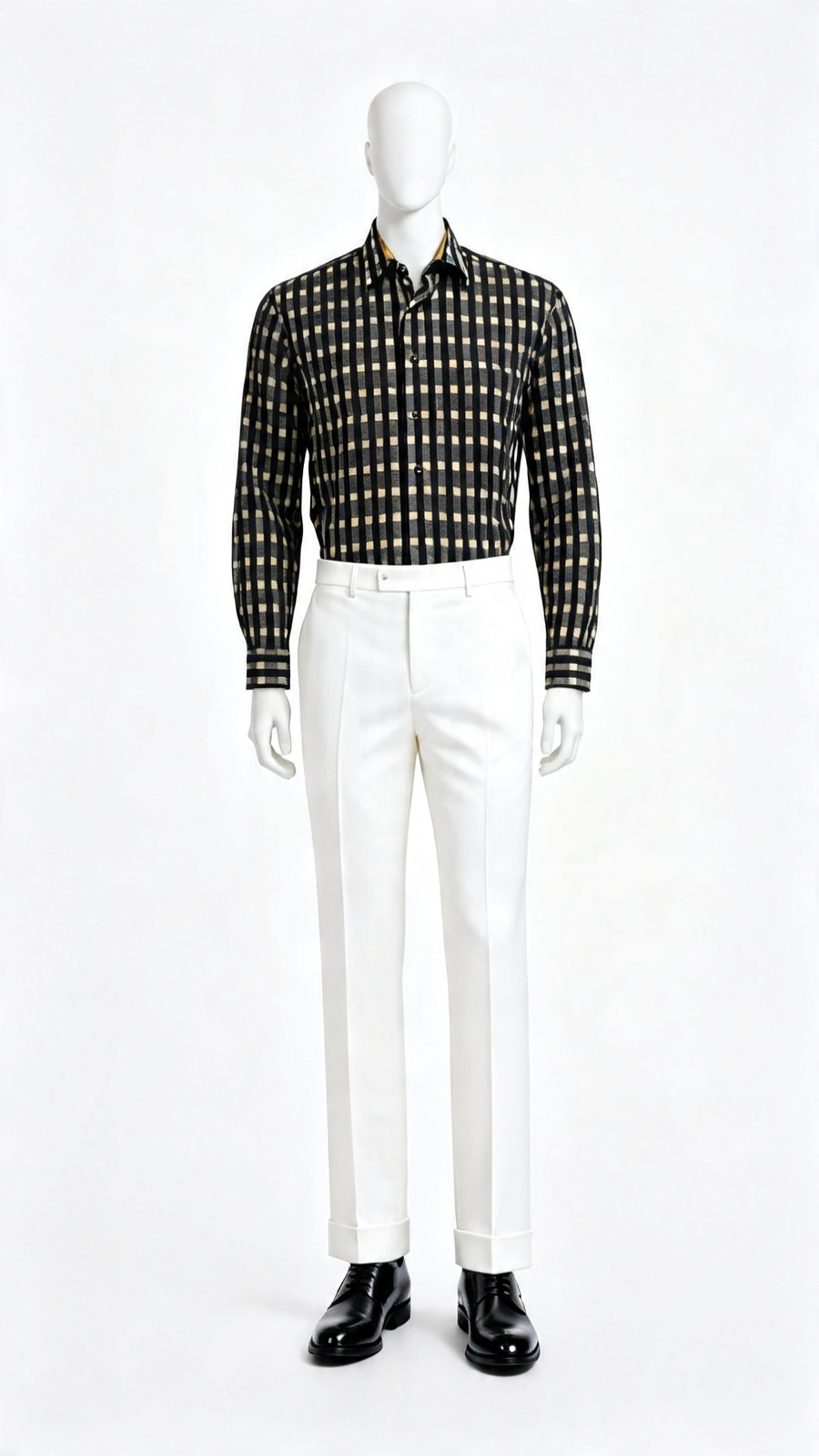 Black Checked Casual Shirt