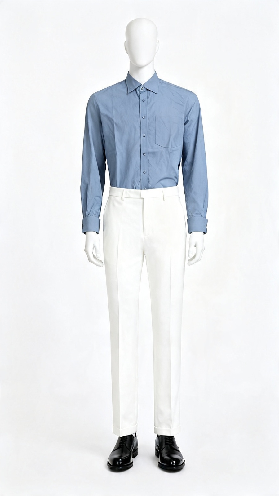 Solid Steel Blue Formal Shirt