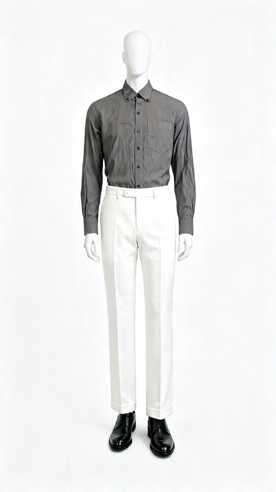 Slate Grey Solid Formal Shirt