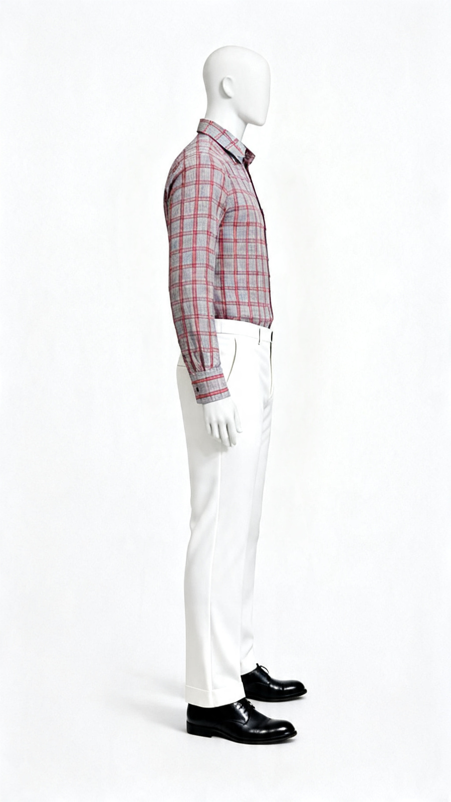 Red Grey Check Casual Shirt