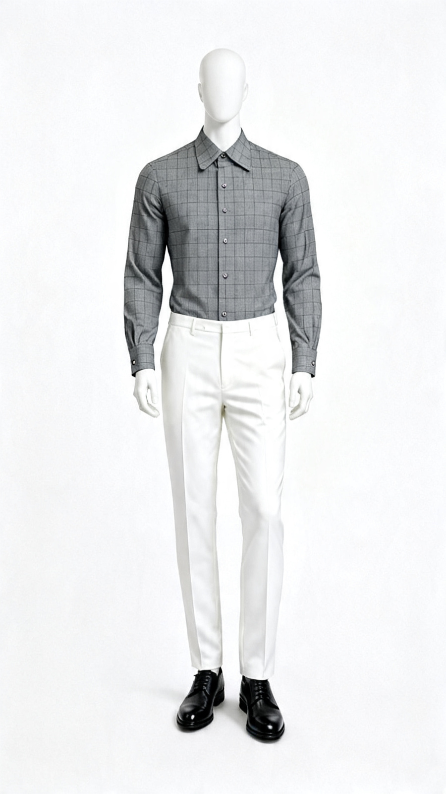 Grey Checked Formal Shirt