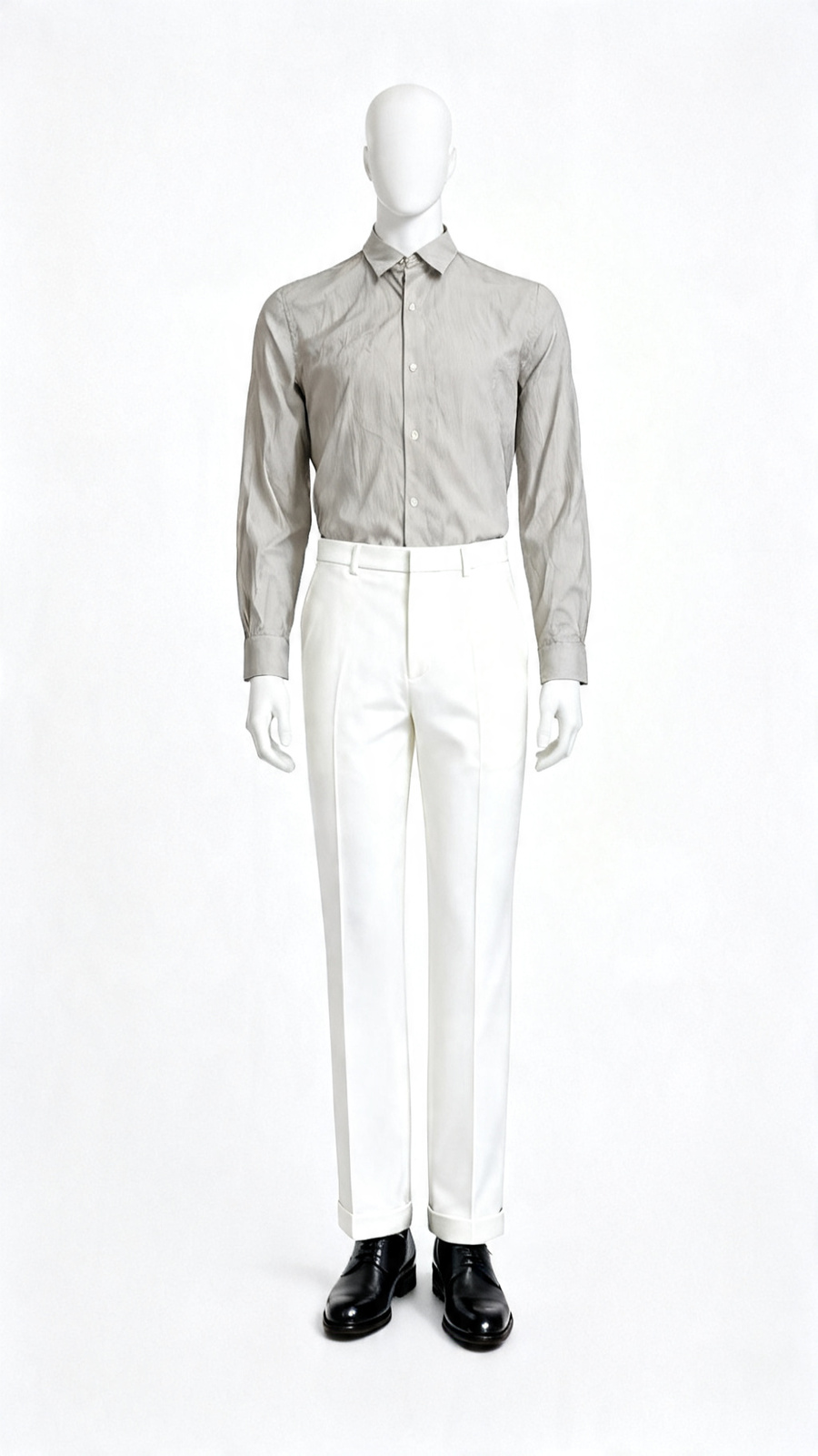 Taupe Grey Solid Formal Shirt