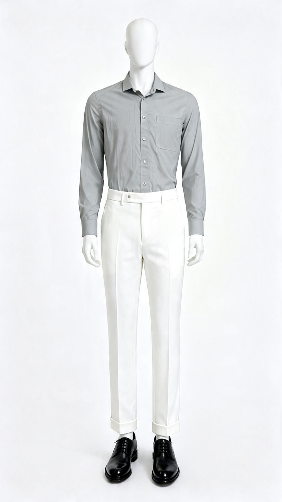 Grey Solid Formal Shirt