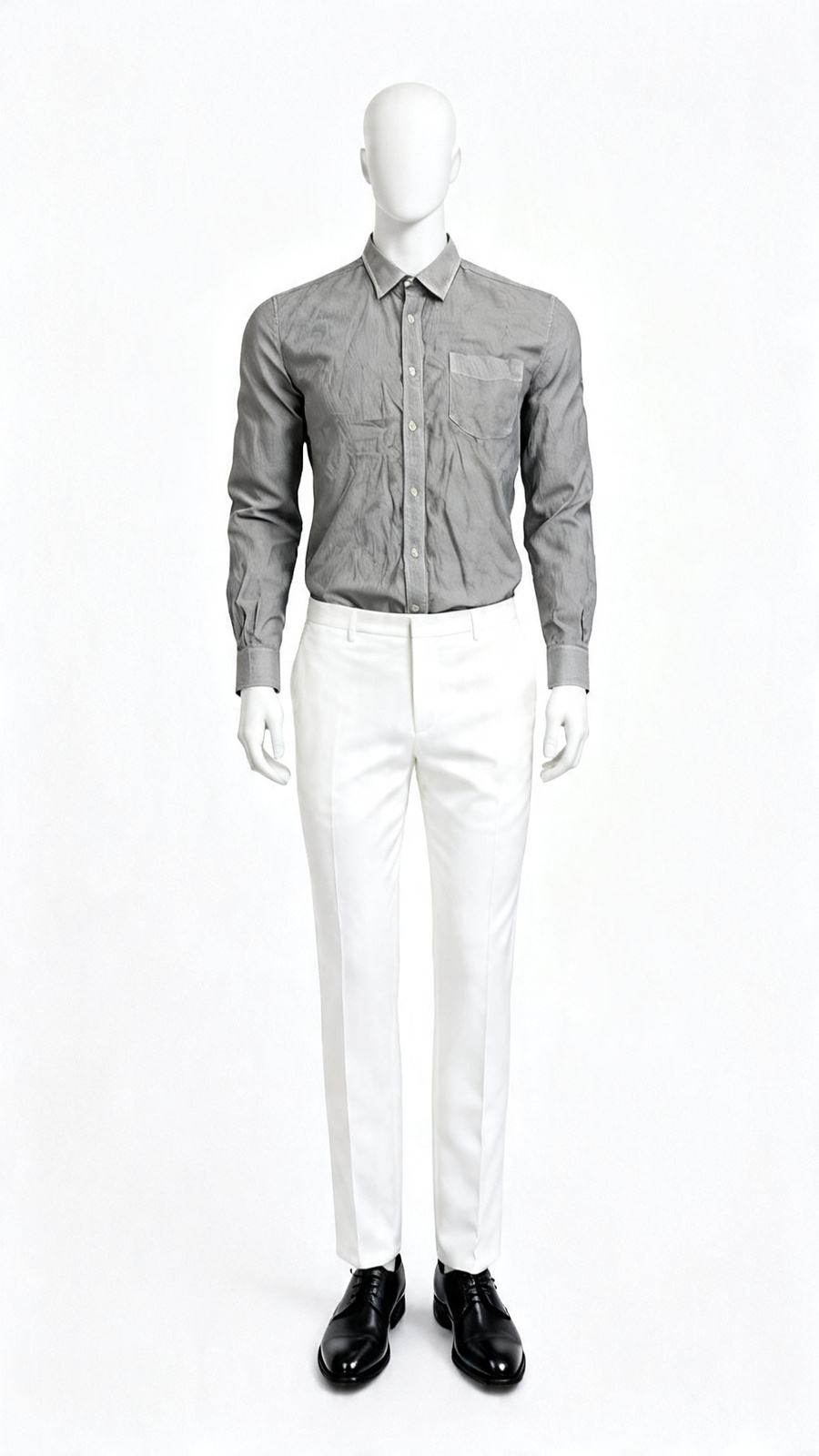 Grey Solid Formal Shirt