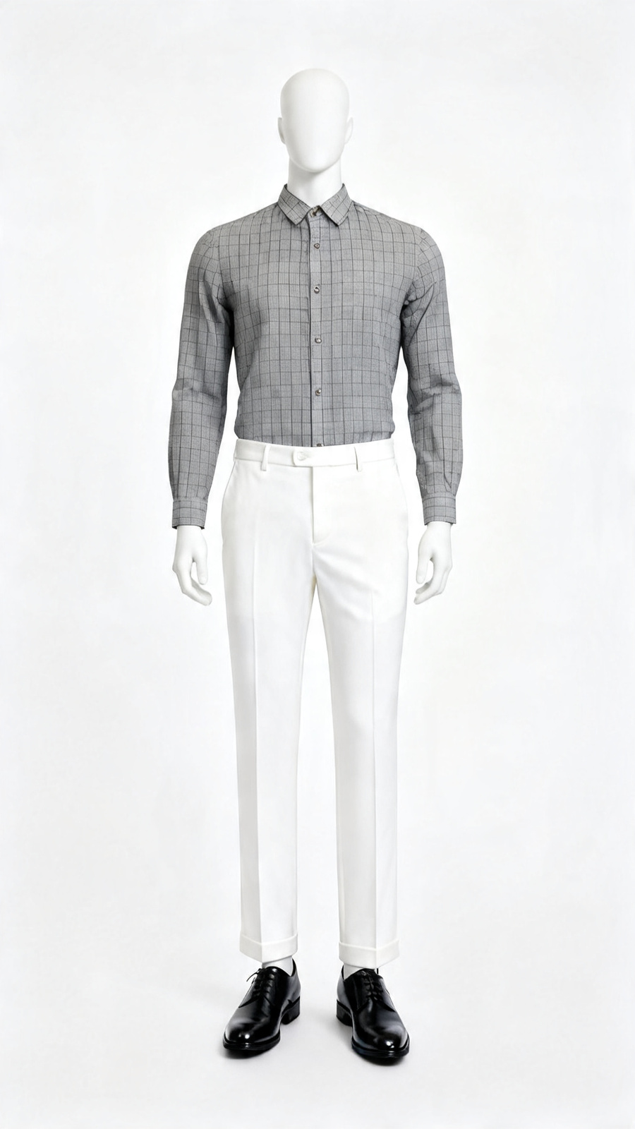 Grey Checked Formal Shirt