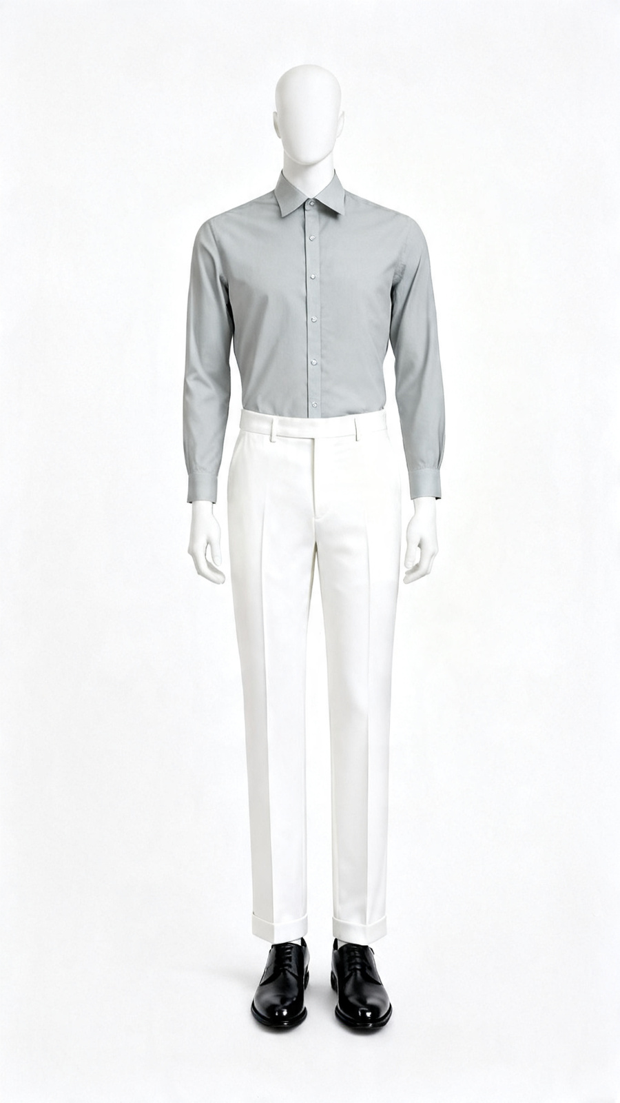 Men Steel Grey Solid Formal Shirt