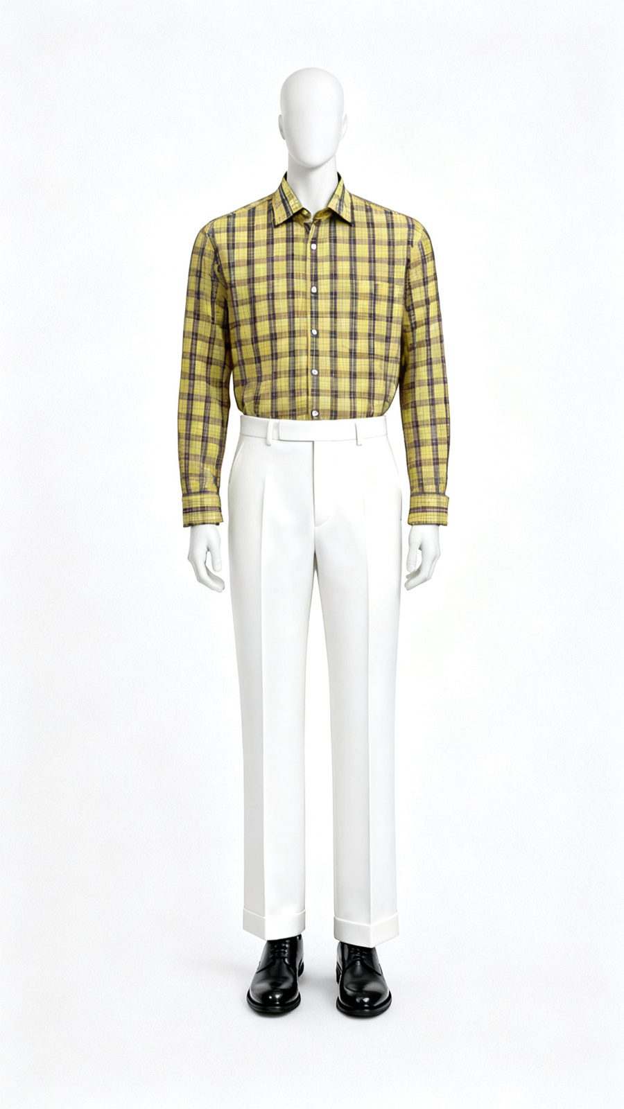 Yellow Checked Formal Shirt