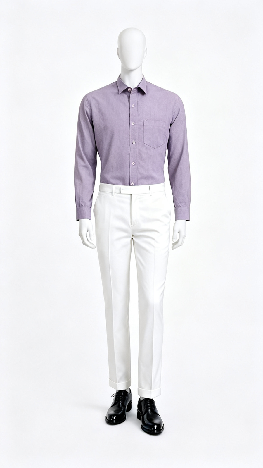 Lavender Solid Formal Shirt