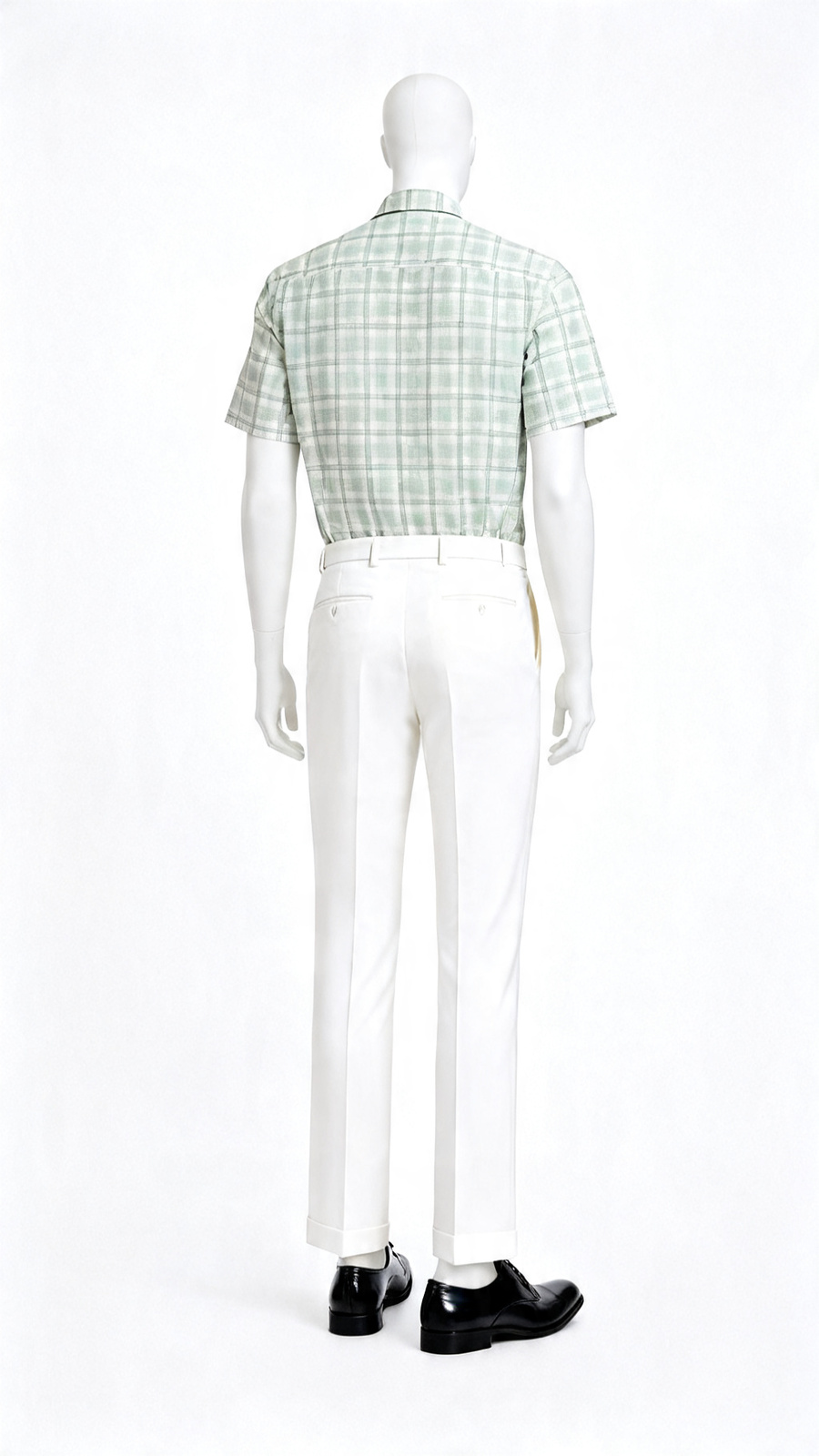 Off White Multicolor Checked Short Sleeve Formal Shirt