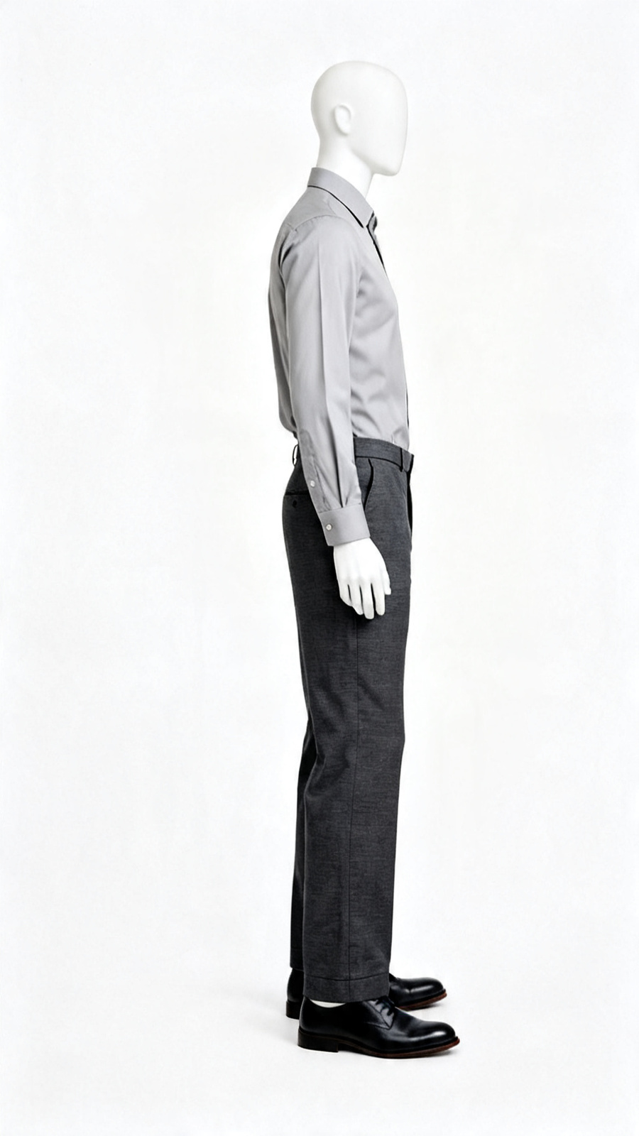 Men Charcoal Formal Straight Trouser