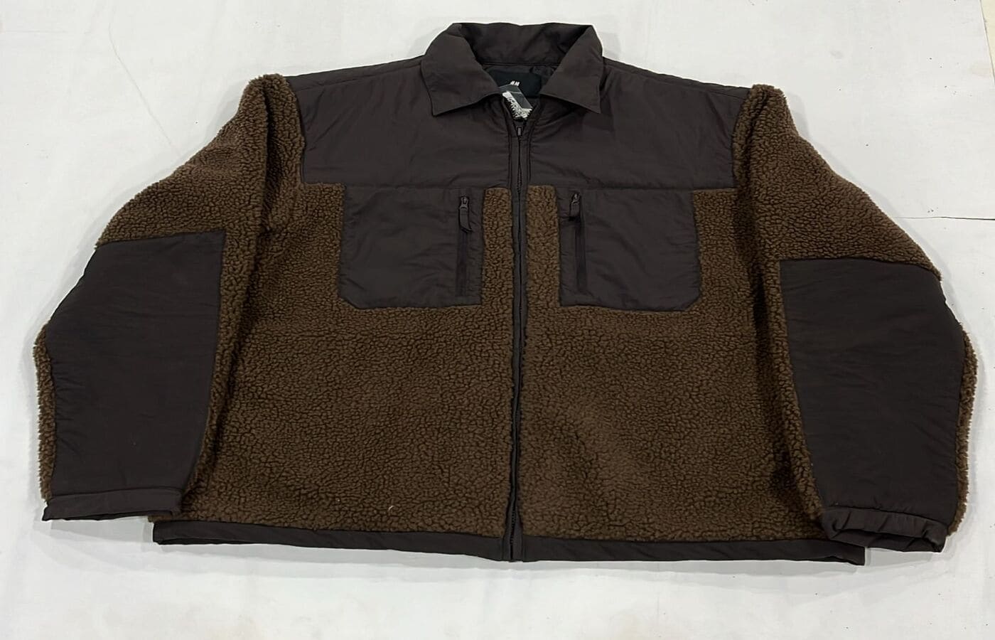 : Brown Dual-Fabric Winter Jacket - Image 4