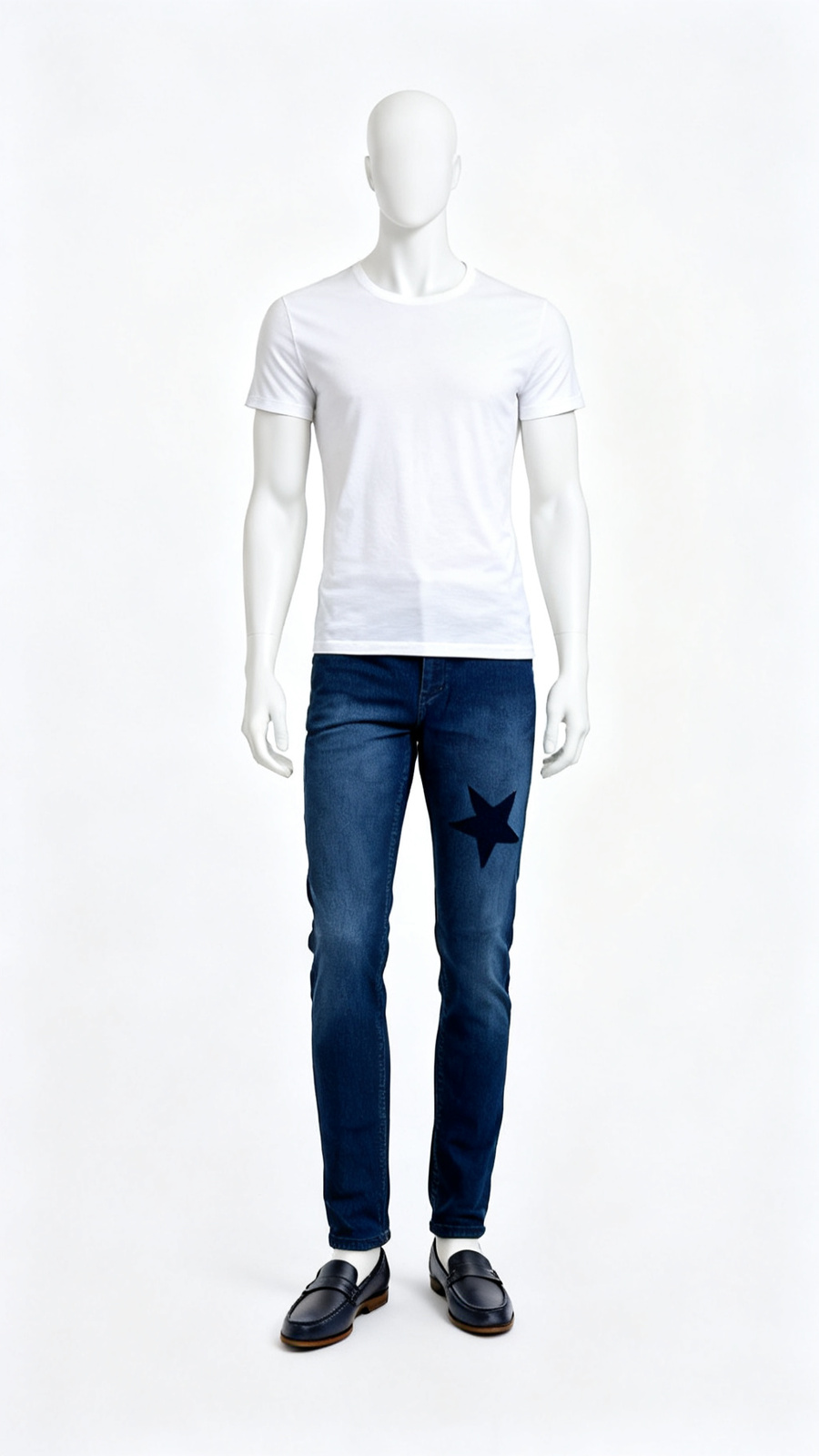 Blue Star Printed Slim Jeans